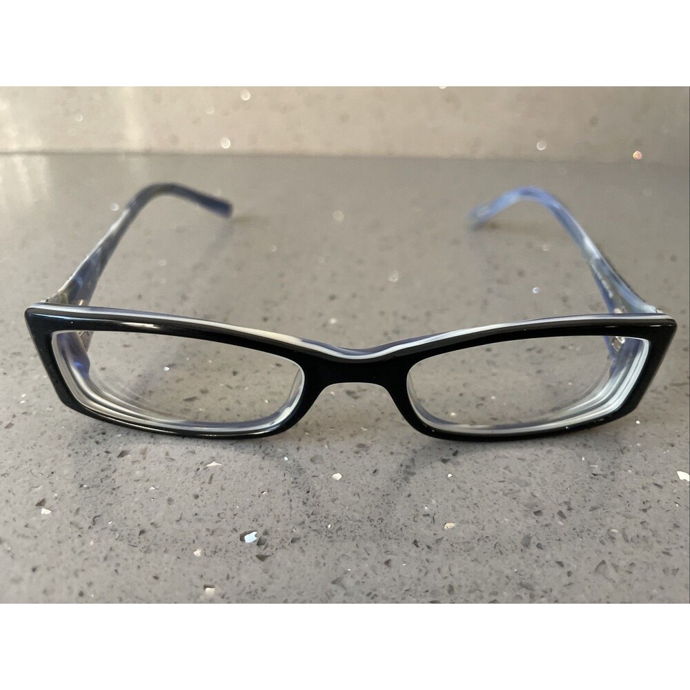 CANDIE'S C HENNA BLK BLACK BLUE EYEGLASSES Frames ONLY 48-17-135 rectangle full